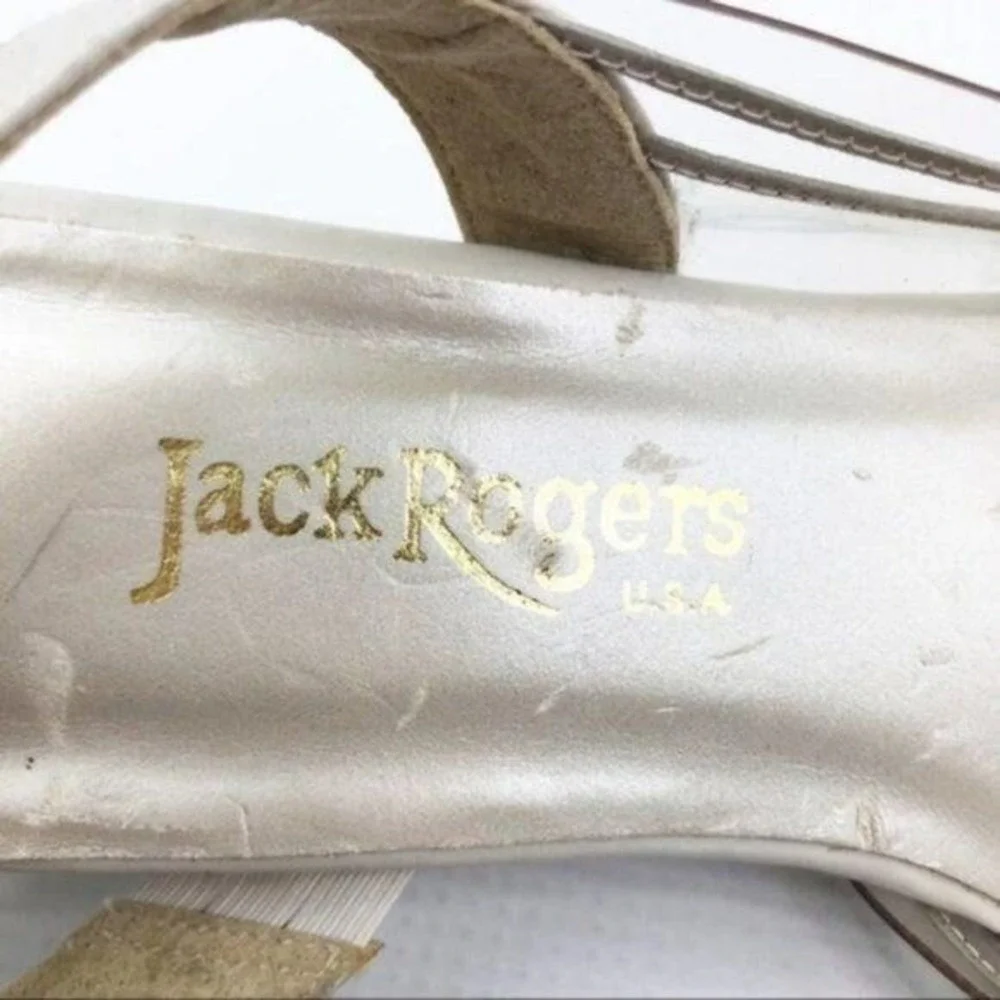 Vintage JACK ROGERS White Slingback Sandals‎ Size 8